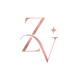 A stylized rose gold monogram logo featuring the letters 'Z' and 'V' with a small star accent, centered on a plain white background.